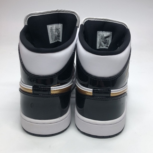 Mens Air Jordan 1 Mid SE Black/White/Gold 852542-007 NWOB - Picture 4 of 5